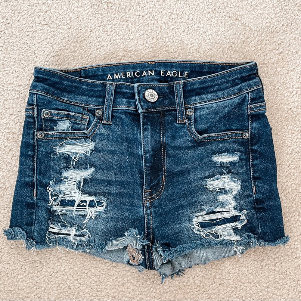 American Eagle Ripped Shortie Shorts